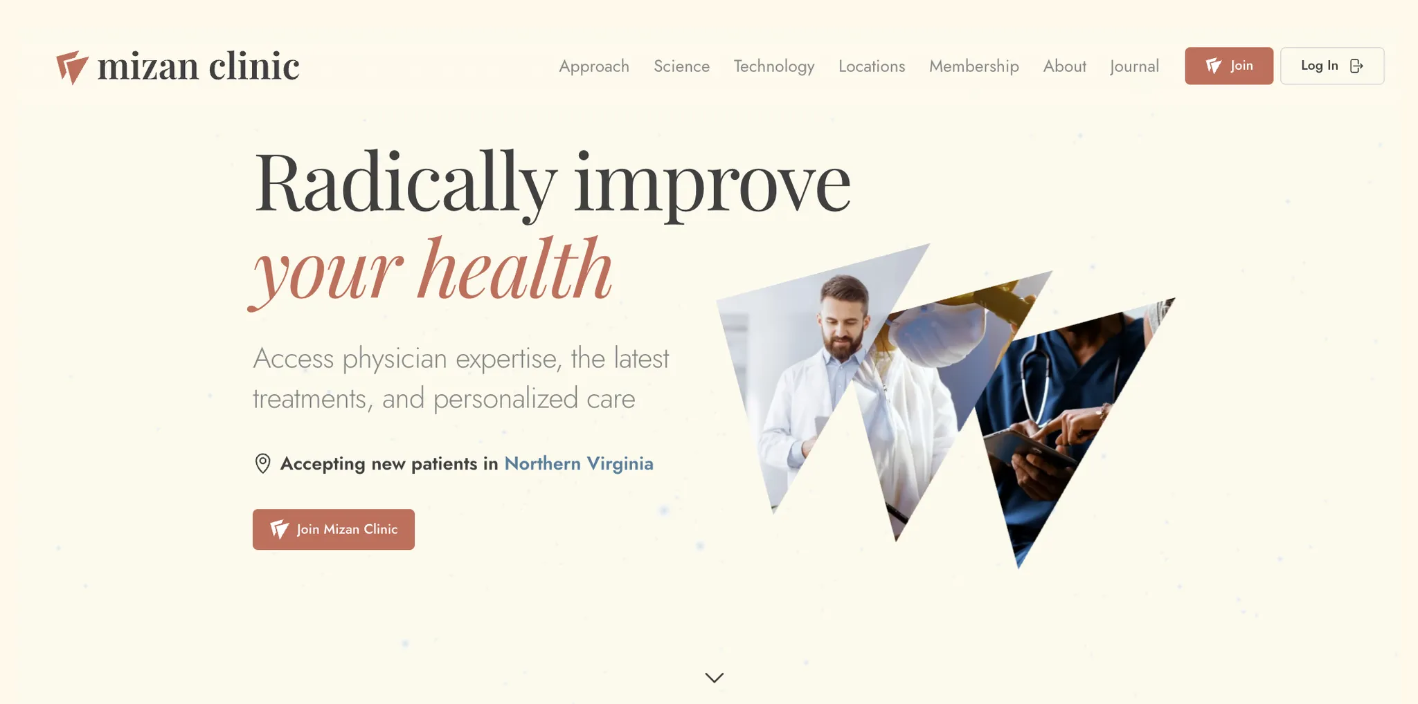 Screenshot of the Mizan Clinic website